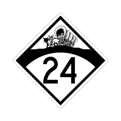 N-24 1950 (Nebraska) (Road Sign) STICKER Vinyl Kiss-Cut Decal 6 Inch White - The Sticker Space
