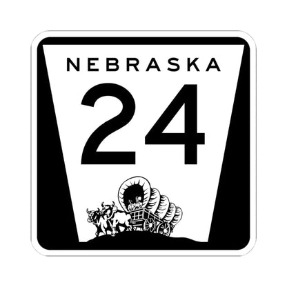N-24 (Nebraska) (Road Sign) STICKER Vinyl Kiss-Cut Decal 4 Inch White - The Sticker Space