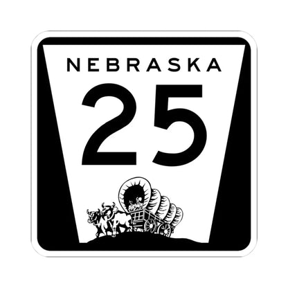 N-25 (Nebraska) (Road Sign) STICKER Vinyl Kiss-Cut Decal 3 Inch White - The Sticker Space