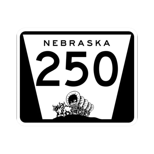 N-250 (Nebraska) (Road Sign) STICKER Vinyl Kiss-Cut Decal 2 Inch White - The Sticker Space