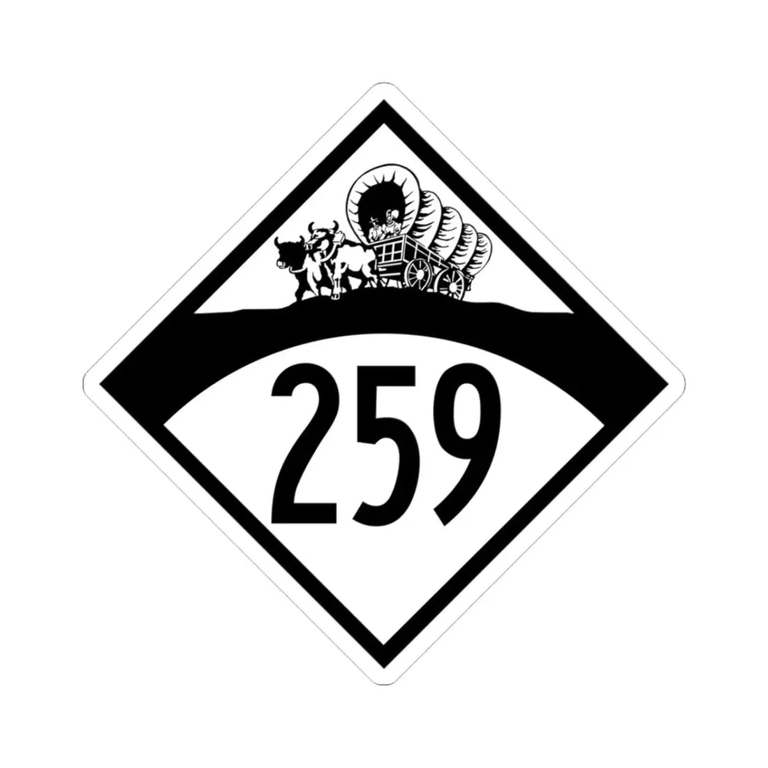 N-259 1950 (Nebraska) (Road Sign) STICKER Vinyl Kiss-Cut Decal 3 Inch White - The Sticker Space
