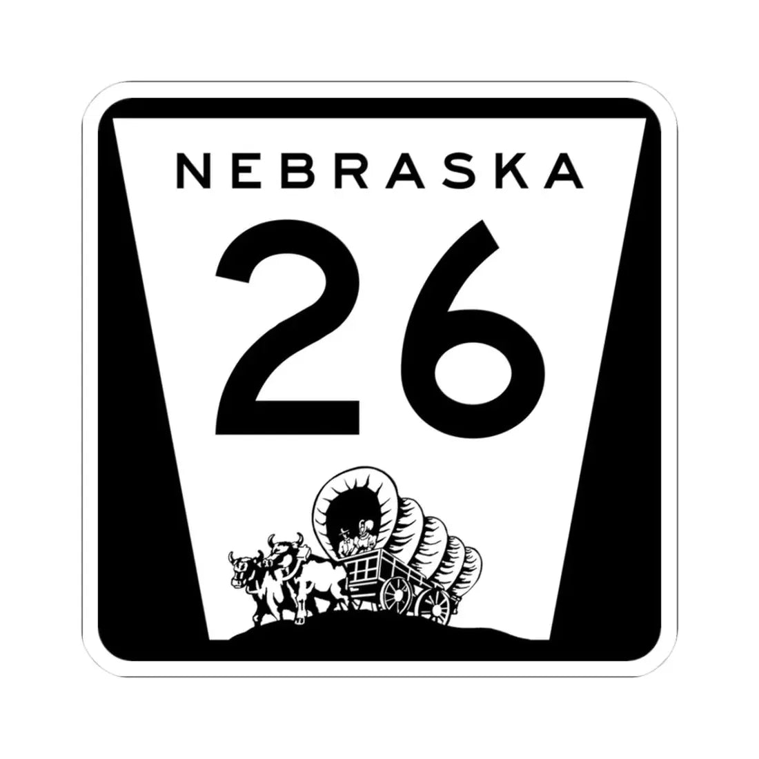 N-26 (Nebraska) (Road Sign) STICKER Vinyl Kiss-Cut Decal 3 Inch White - The Sticker Space