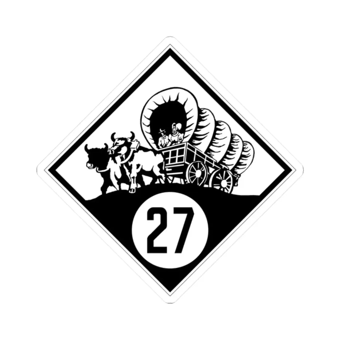 N-27 1926 (Nebraska) (Road Sign) STICKER Vinyl Kiss-Cut Decal 2 Inch White - The Sticker Space
