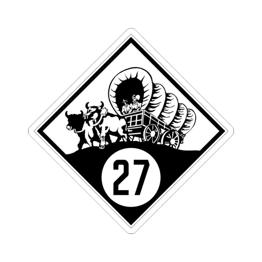 N-27 1926 (Nebraska) (Road Sign) STICKER Vinyl Kiss-Cut Decal 4 Inch White - The Sticker Space