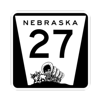N-27 (Nebraska) (Road Sign) STICKER Vinyl Kiss-Cut Decal 2 Inch White - The Sticker Space
