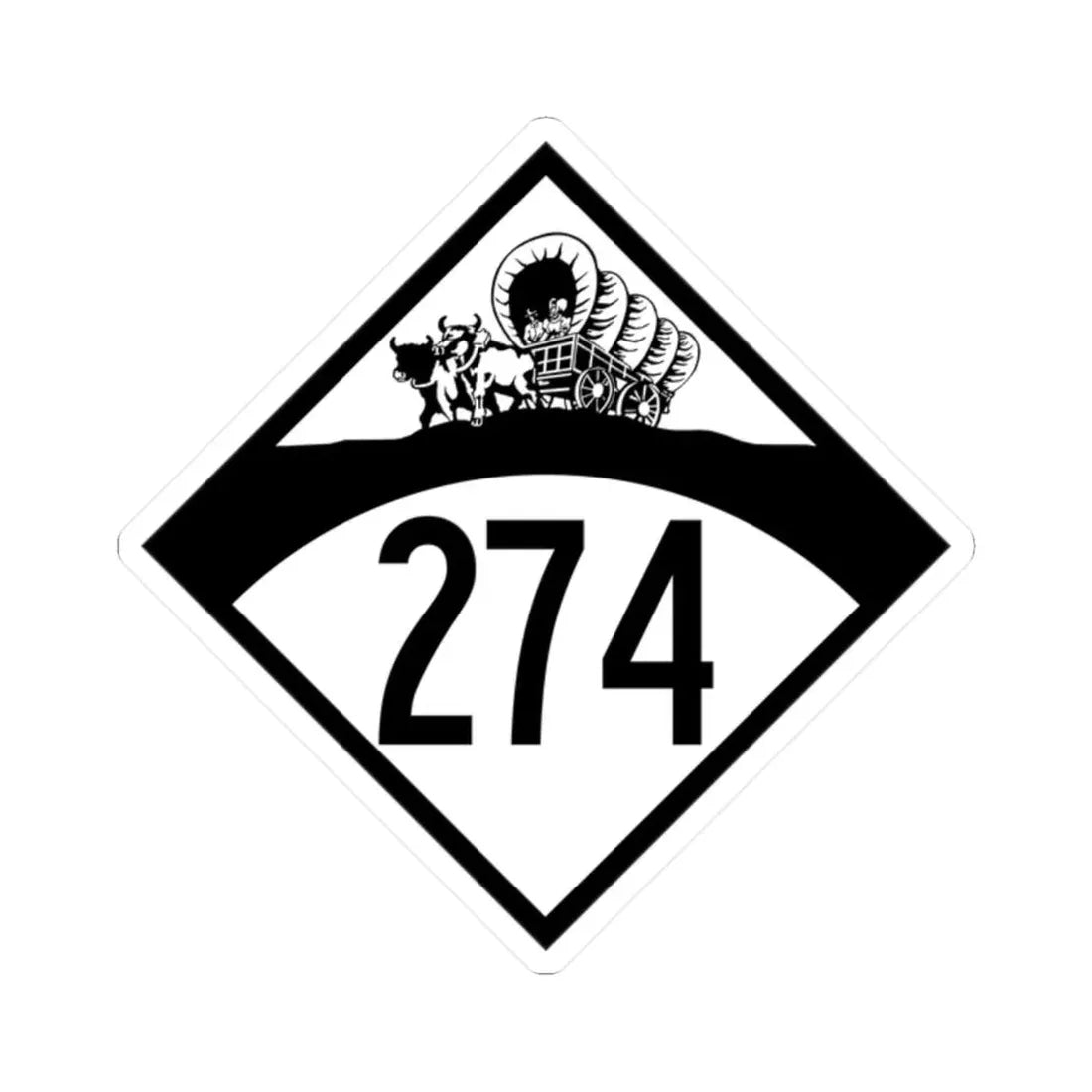 N-274 1950 (Nebraska) (Road Sign) STICKER Vinyl Kiss-Cut Decal 2 Inch White - The Sticker Space