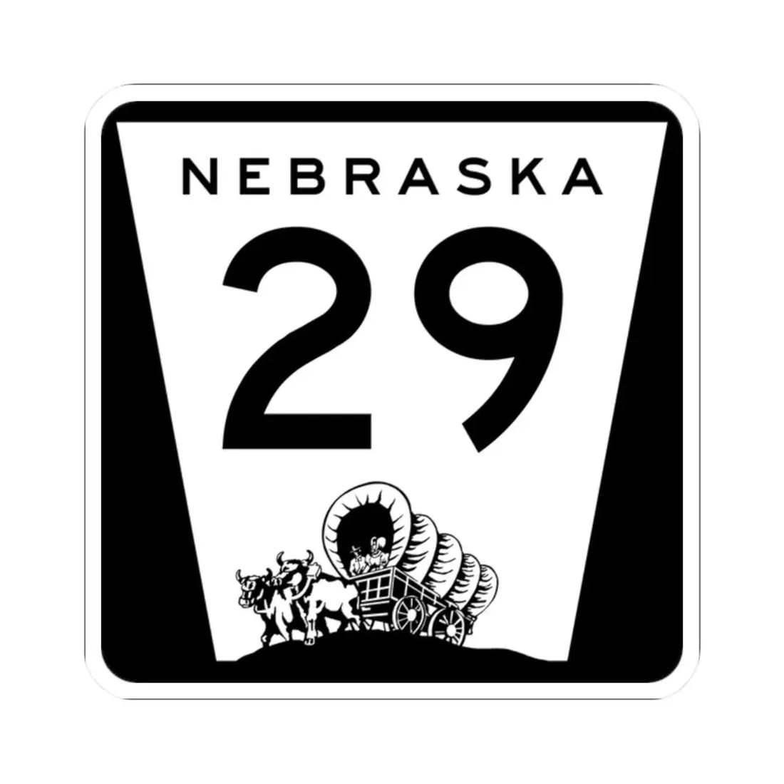 N-29 (Nebraska) (Road Sign) STICKER Vinyl Kiss-Cut Decal 2 Inch White - The Sticker Space