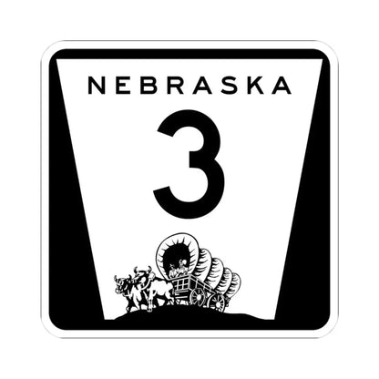 N-3 (Nebraska) (Road Sign) STICKER Vinyl Kiss-Cut Decal 3 Inch White - The Sticker Space