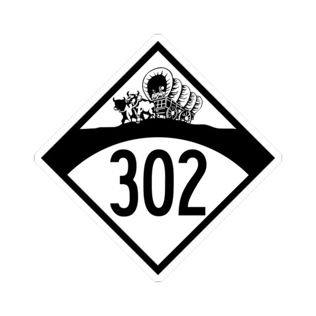 N-302 1950 (Nebraska) (Road Sign) STICKER Vinyl Kiss-Cut Decal 2 Inch White - The Sticker Space