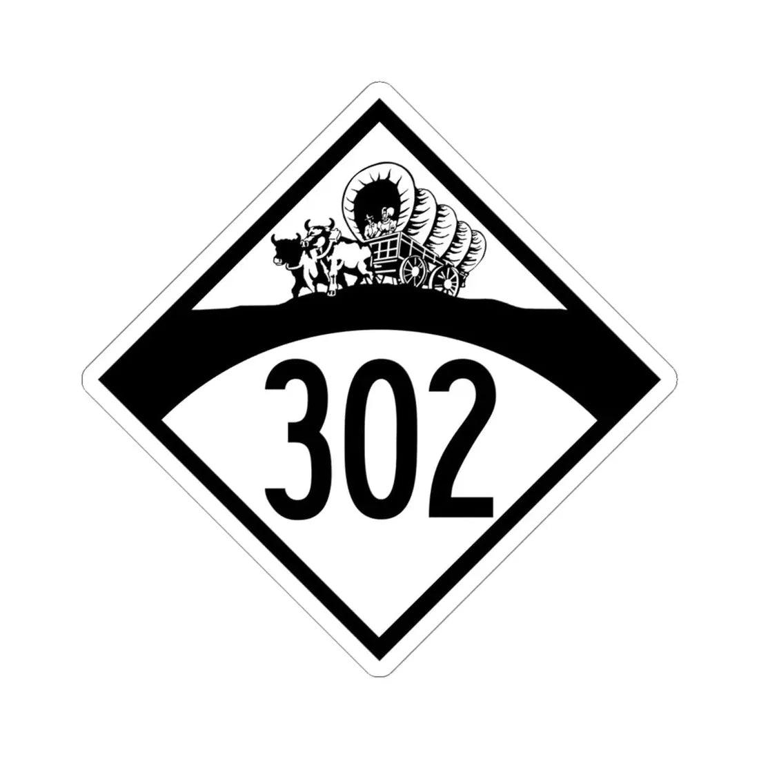 N-302 1950 (Nebraska) (Road Sign) STICKER Vinyl Kiss-Cut Decal 6 Inch White - The Sticker Space