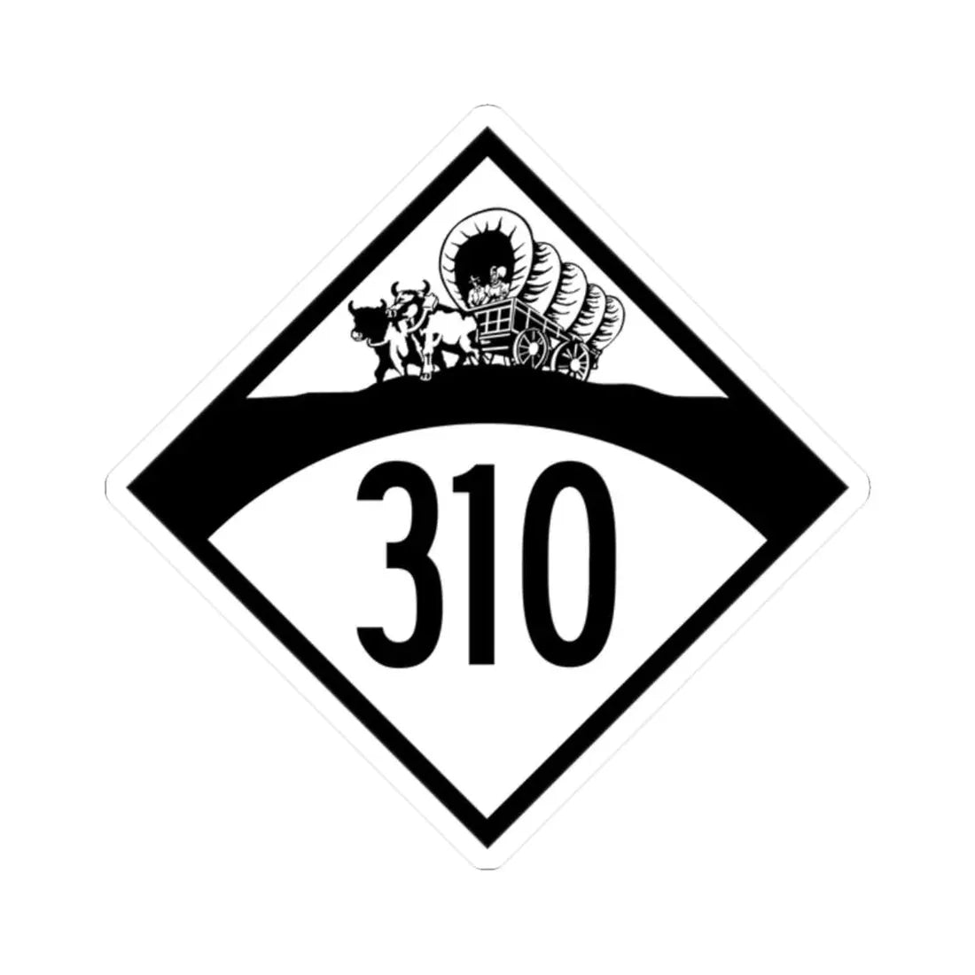 N-310 1950 (Nebraska) (Road Sign) STICKER Vinyl Kiss-Cut Decal 2 Inch White - The Sticker Space