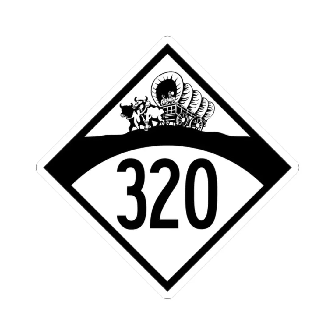N-320 1950 (Nebraska) (Road Sign) STICKER Vinyl Kiss-Cut Decal 2 Inch White - The Sticker Space