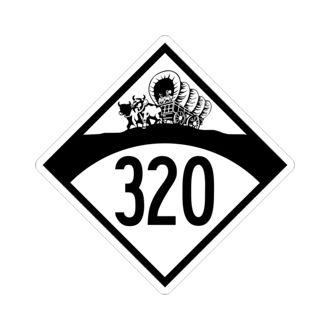 N-320 1950 (Nebraska) (Road Sign) STICKER Vinyl Kiss-Cut Decal 3 Inch White - The Sticker Space