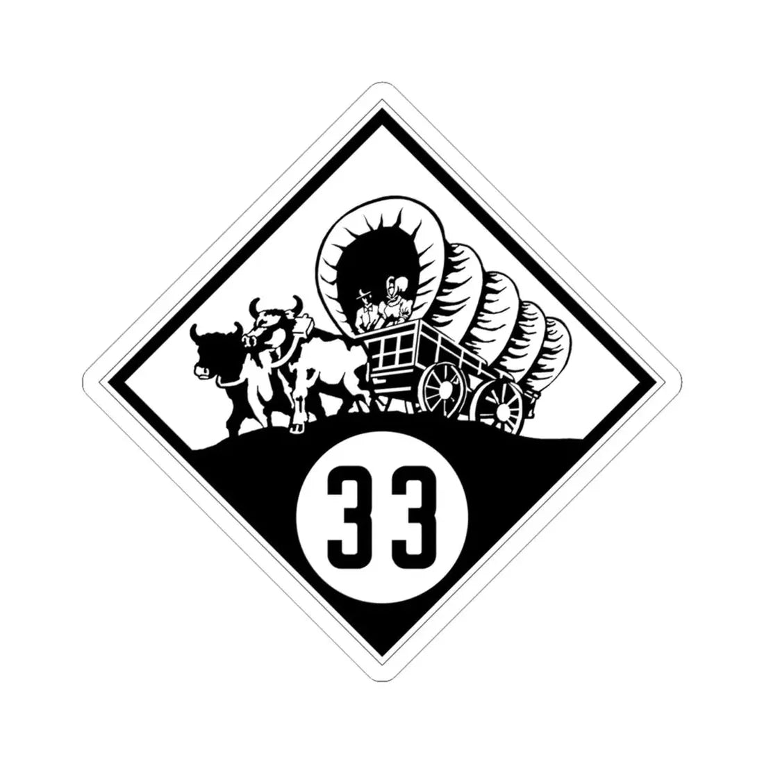 N-33 1926 (Nebraska) (Road Sign) STICKER Vinyl Kiss-Cut Decal 4 Inch White - The Sticker Space