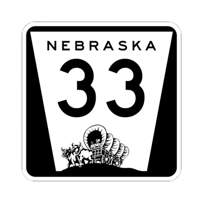N-33 (Nebraska) (Road Sign) STICKER Vinyl Kiss-Cut Decal 6 Inch White - The Sticker Space
