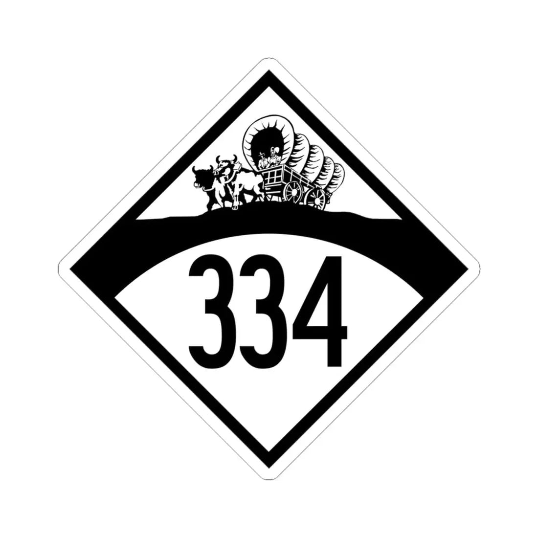 N-334 1950 (Nebraska) (Road Sign) STICKER Vinyl Kiss-Cut Decal 4 Inch White - The Sticker Space