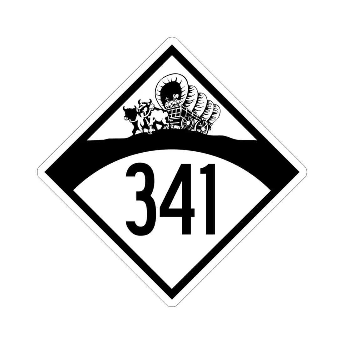 N-341 1950 (Nebraska) (Road Sign) STICKER Vinyl Kiss-Cut Decal 6 Inch White - The Sticker Space