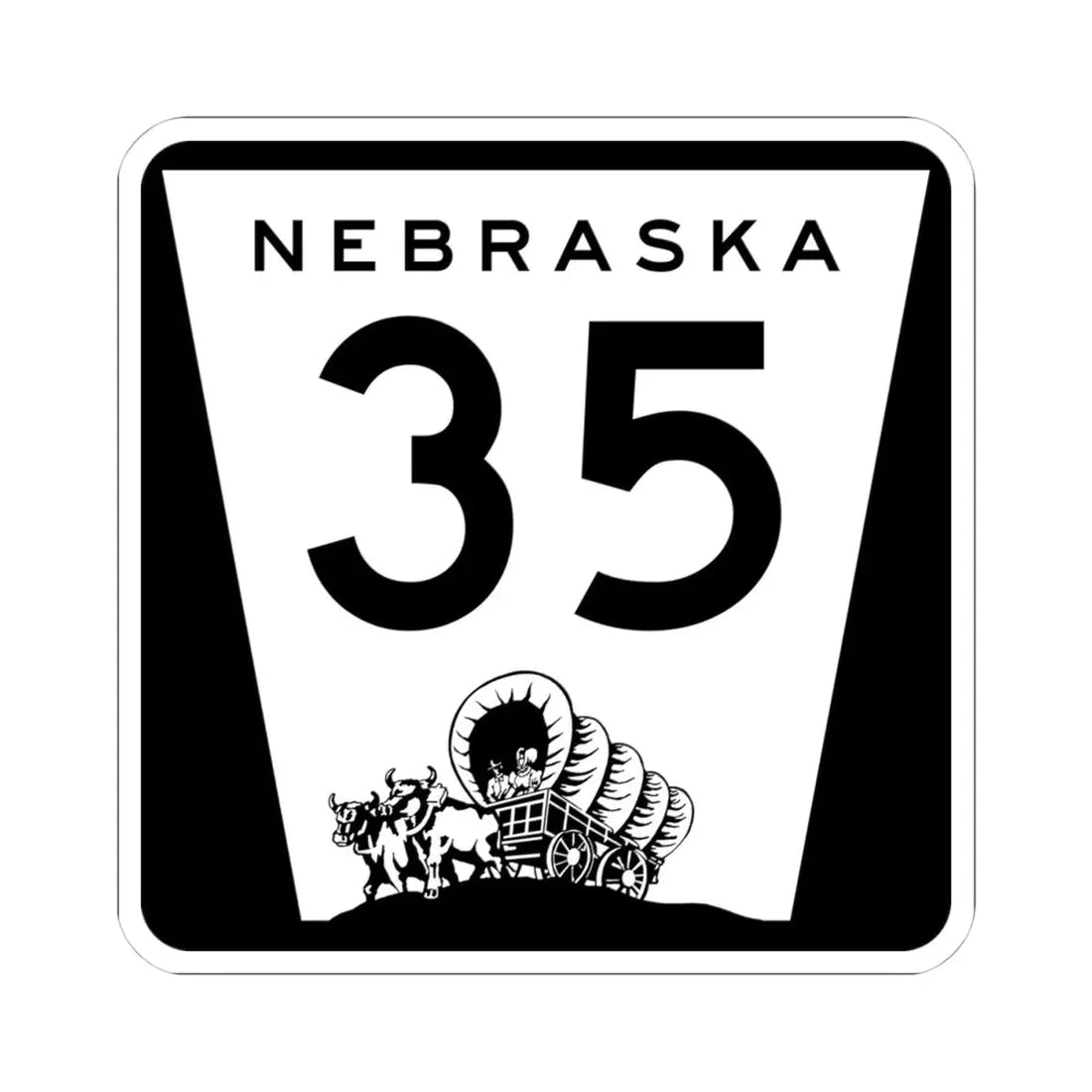 N-35 (Nebraska) (Road Sign) STICKER Vinyl Kiss-Cut Decal 4 Inch White - The Sticker Space