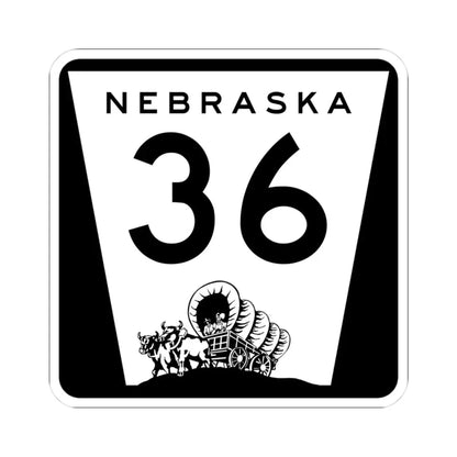 N-36 (Nebraska) (Road Sign) STICKER Vinyl Kiss-Cut Decal 3 Inch White - The Sticker Space