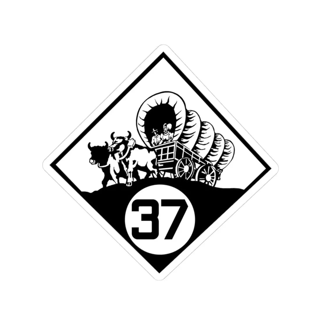 N-37 1926 (Nebraska) (Road Sign) STICKER Vinyl Kiss-Cut Decal 3 Inch White - The Sticker Space