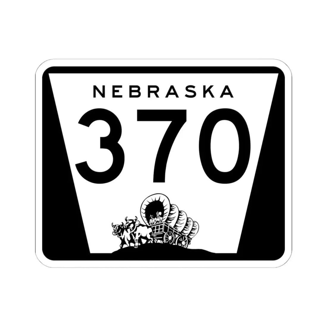 N-370 (Nebraska) (Road Sign) STICKER Vinyl Kiss-Cut Decal 6 Inch White - The Sticker Space