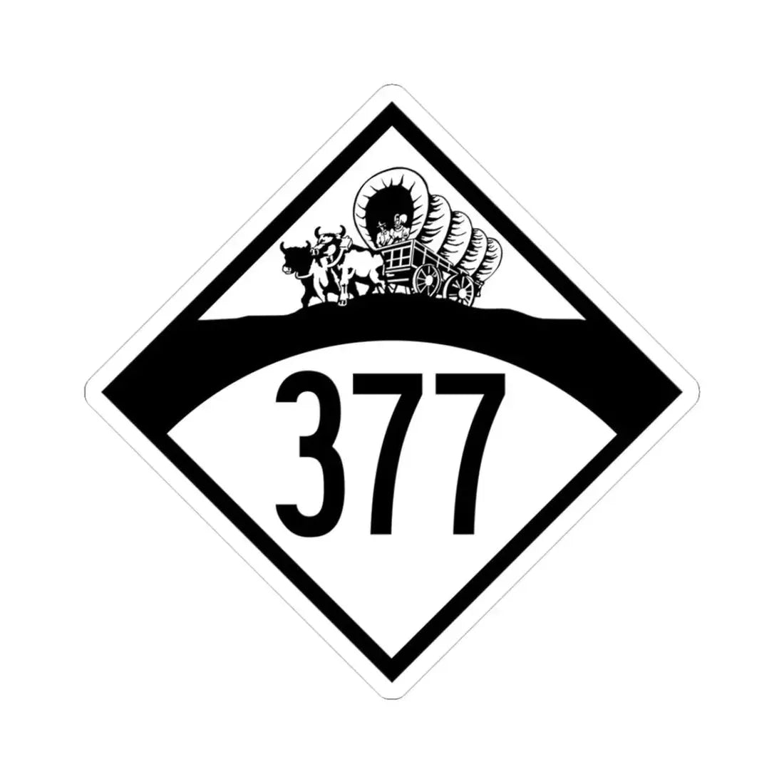 N-377 1950 (Nebraska) (Road Sign) STICKER Vinyl Kiss-Cut Decal 3 Inch White - The Sticker Space