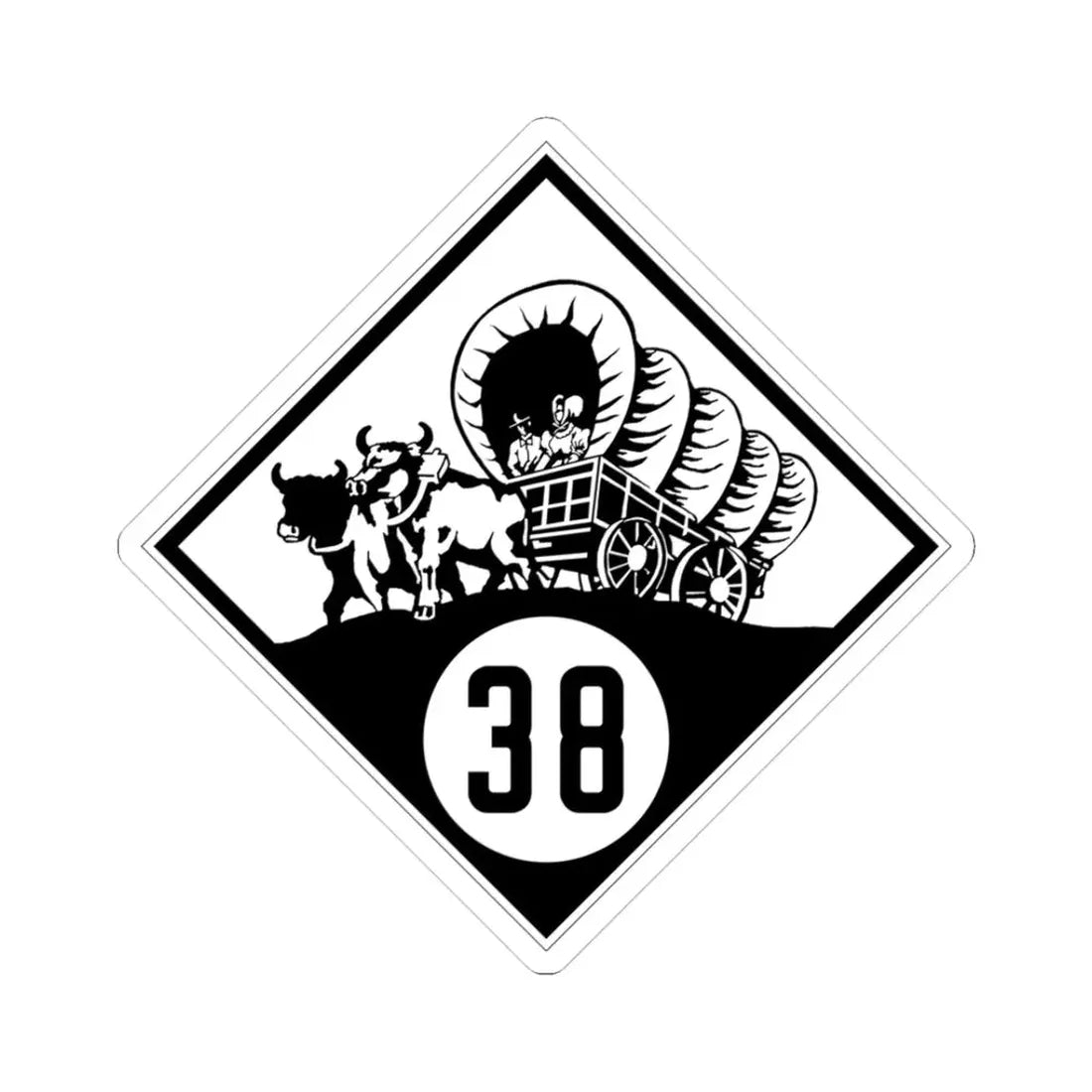 N-38 1926 (Nebraska) (Road Sign) STICKER Vinyl Kiss-Cut Decal 3 Inch White - The Sticker Space