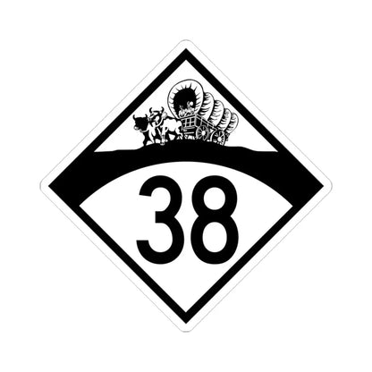 N-38 1950 (Nebraska) (Road Sign) STICKER Vinyl Kiss-Cut Decal 3 Inch White - The Sticker Space