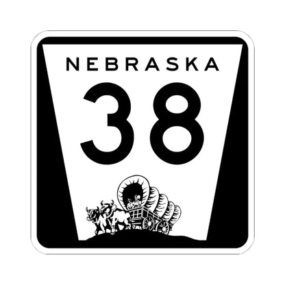 N-38 (Nebraska) (Road Sign) STICKER Vinyl Kiss-Cut Decal 6 Inch White - The Sticker Space