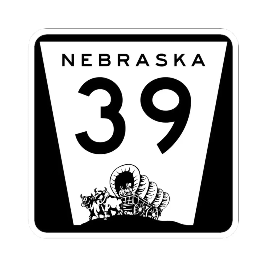 N-39 (Nebraska) (Road Sign) STICKER Vinyl Kiss-Cut Decal 2 Inch White - The Sticker Space