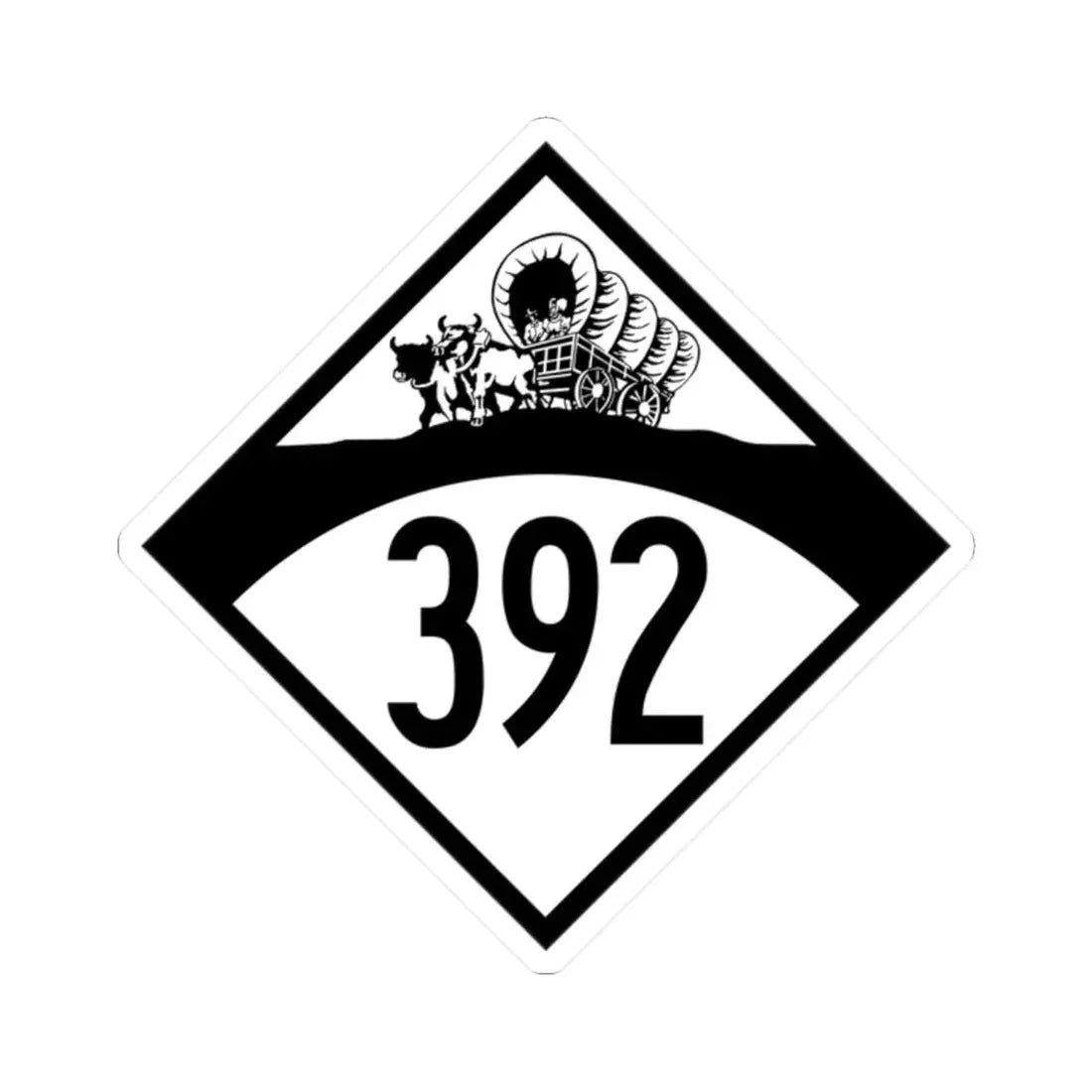 N-392 1950 (Nebraska) (Road Sign) STICKER Vinyl Kiss-Cut Decal 2 Inch White - The Sticker Space