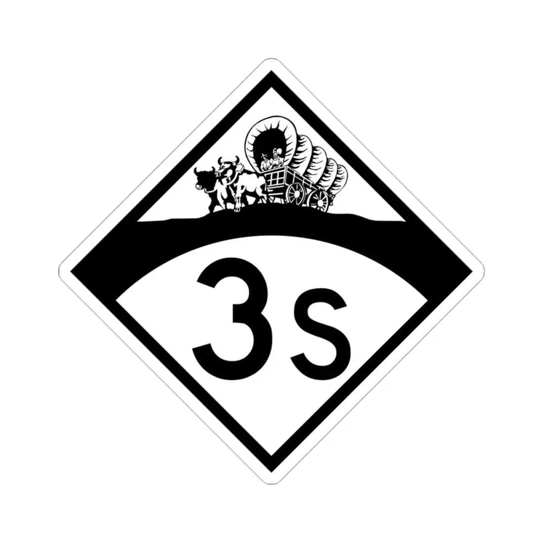 N-3S 1950 (Nebraska) (Road Sign) STICKER Vinyl Kiss-Cut Decal 4 Inch White - The Sticker Space