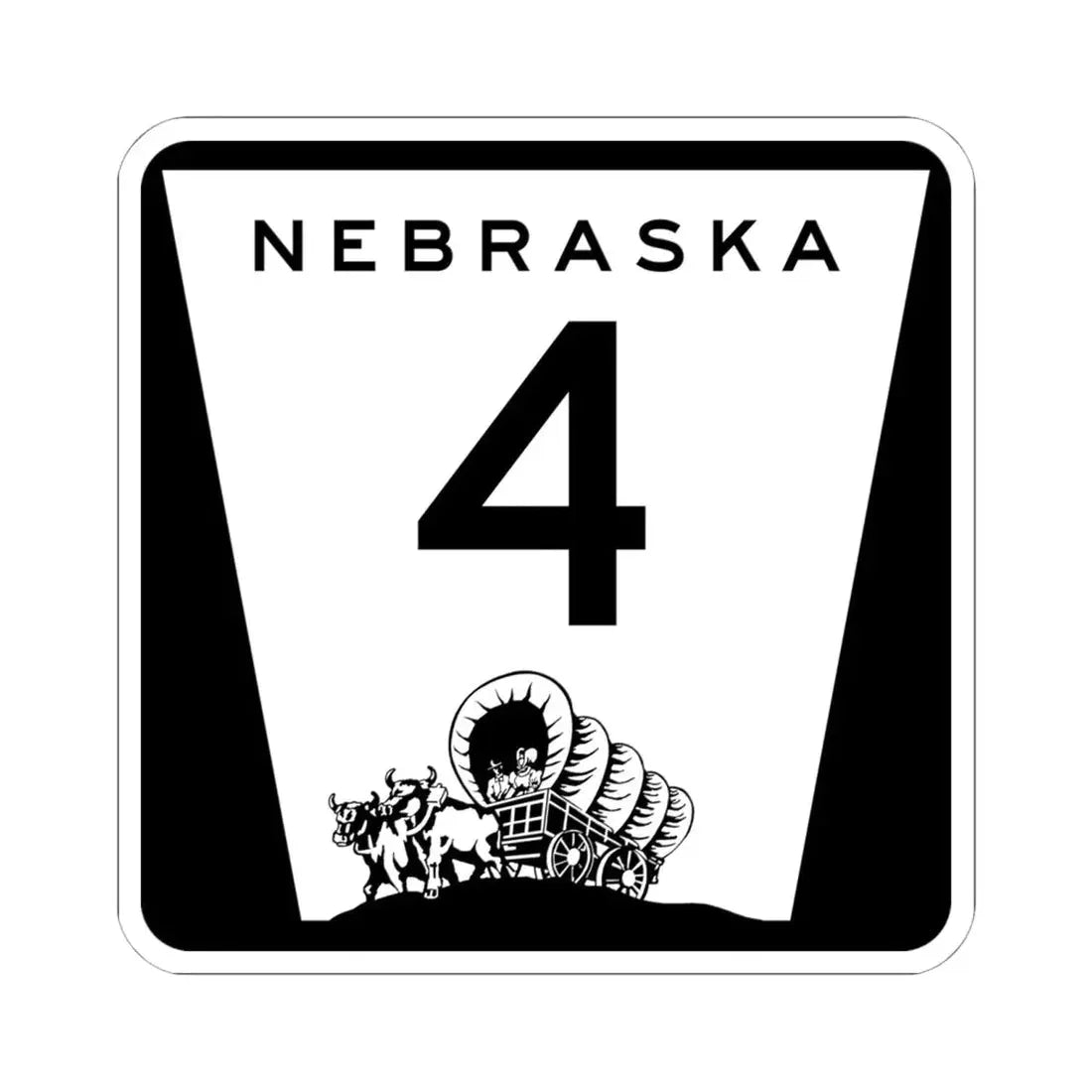 N-4 (Nebraska) (Road Sign) STICKER Vinyl Kiss-Cut Decal 6 Inch White - The Sticker Space