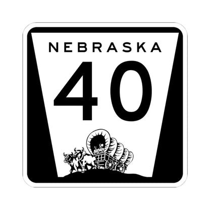 N-40 (Nebraska) (Road Sign) STICKER Vinyl Kiss-Cut Decal 4 Inch White - The Sticker Space