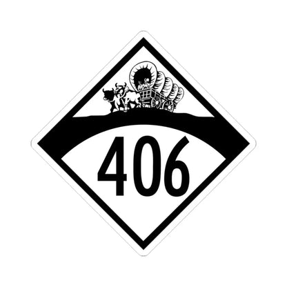N-406 1950 (Nebraska) (Road Sign) STICKER Vinyl Kiss-Cut Decal 3 Inch White - The Sticker Space