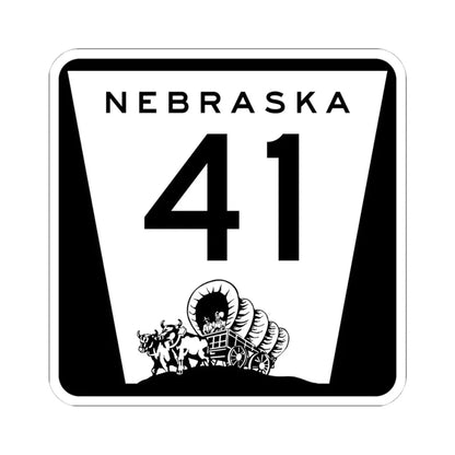 N-41 (Nebraska) (Road Sign) STICKER Vinyl Kiss-Cut Decal 4 Inch White - The Sticker Space