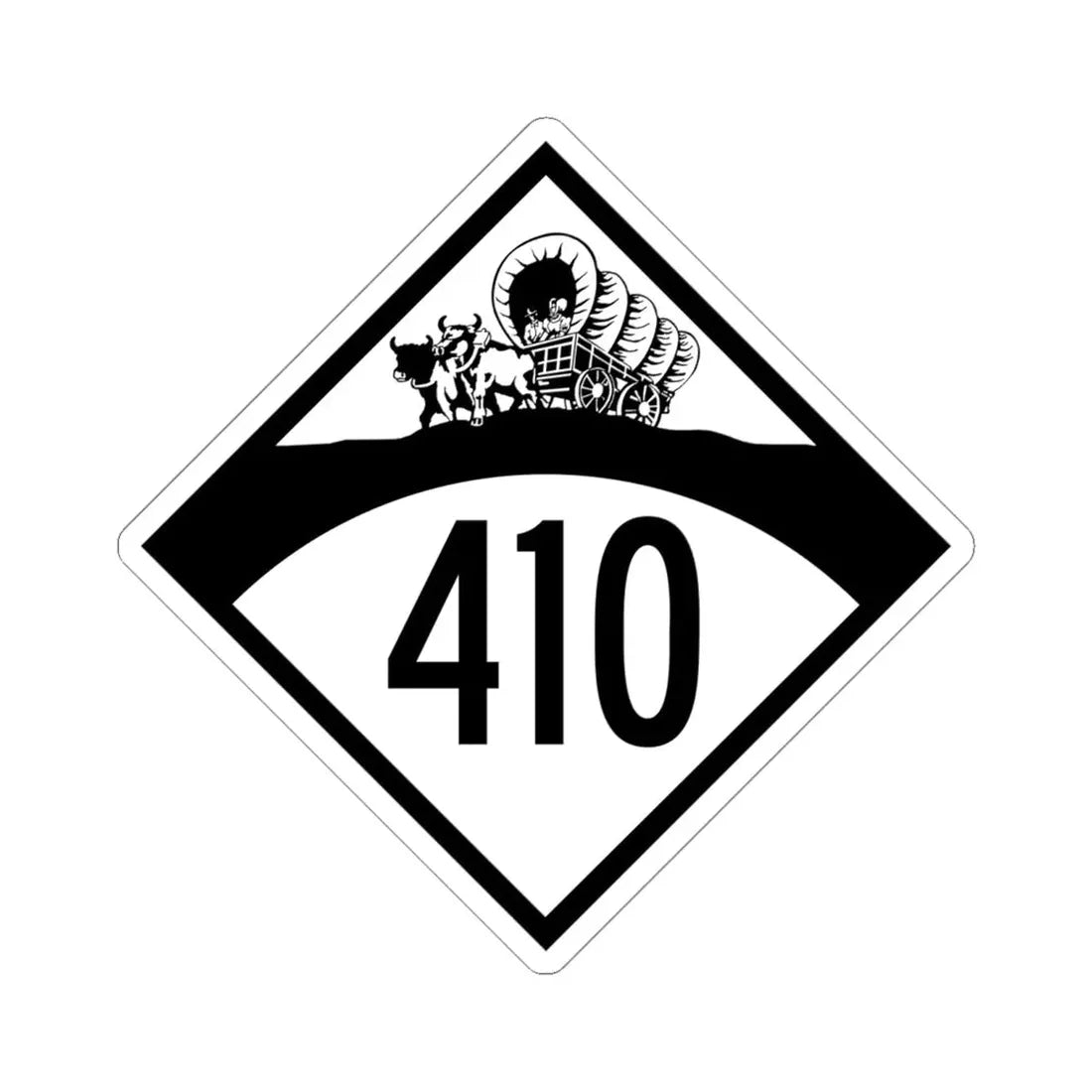 N-410 1950 (Nebraska) (Road Sign) STICKER Vinyl Kiss-Cut Decal 6 Inch White - The Sticker Space