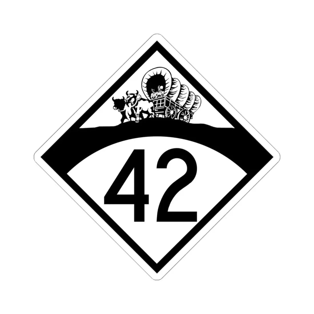N-42 1950 (Nebraska) (Road Sign) STICKER Vinyl Kiss-Cut Decal 6 Inch White - The Sticker Space