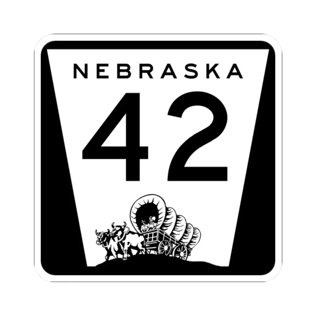 N-42 (Nebraska) (Road Sign) STICKER Vinyl Kiss-Cut Decal 2 Inch White - The Sticker Space
