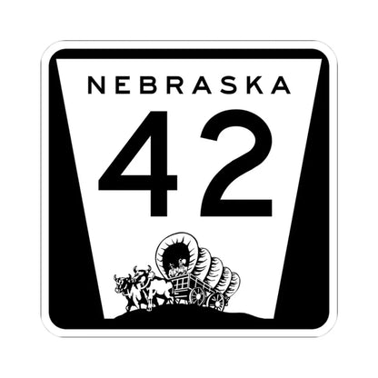 N-42 (Nebraska) (Road Sign) STICKER Vinyl Kiss-Cut Decal 3 Inch White - The Sticker Space