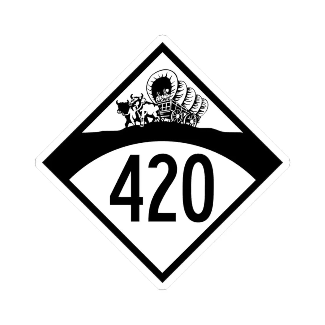 N-420 1950 (Nebraska) (Road Sign) STICKER Vinyl Kiss-Cut Decal 2 Inch White - The Sticker Space