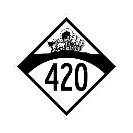 N-420 1950 (Nebraska) (Road Sign) STICKER Vinyl Kiss-Cut Decal 2 Inch White - The Sticker Space