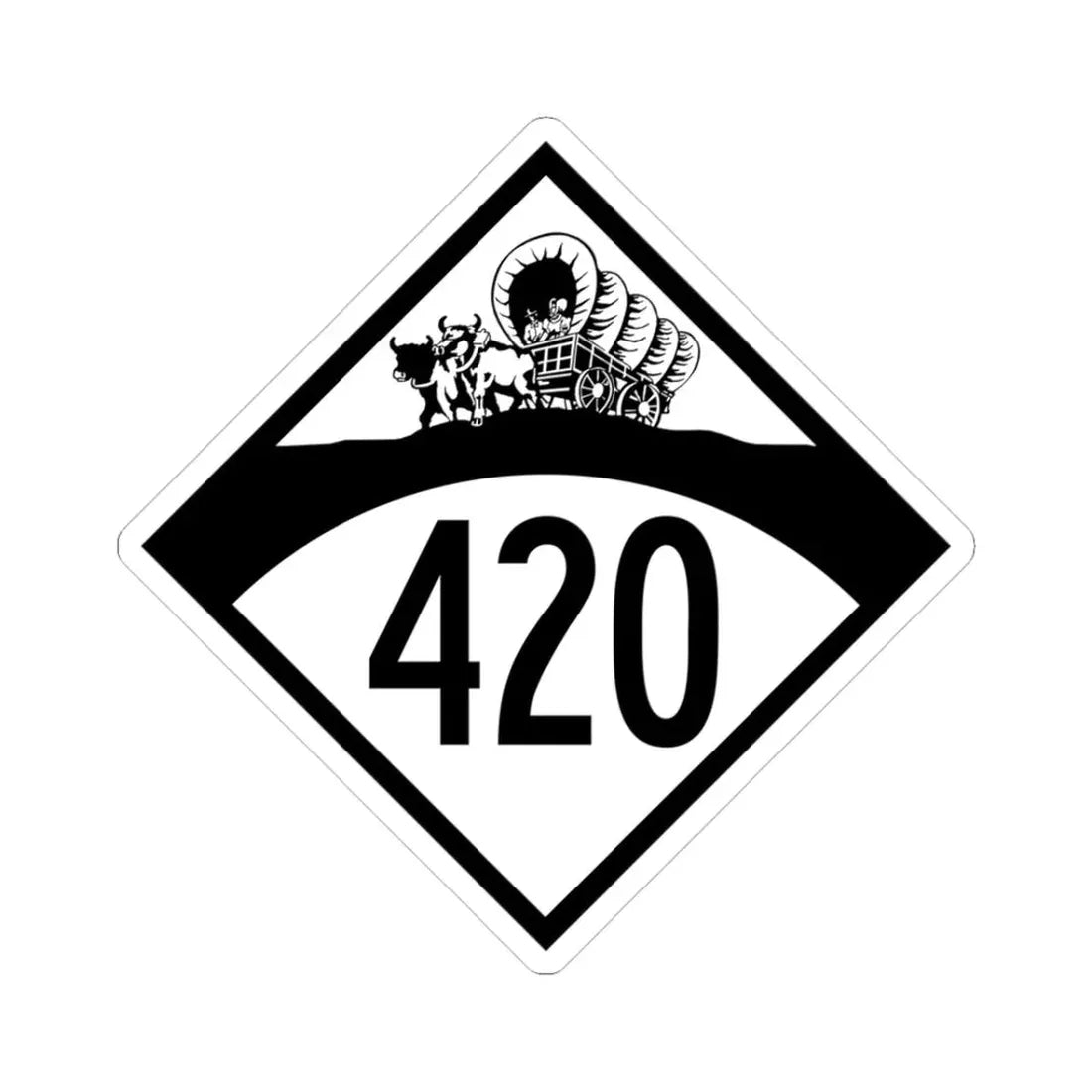 N-420 1950 (Nebraska) (Road Sign) STICKER Vinyl Kiss-Cut Decal 3 Inch White - The Sticker Space