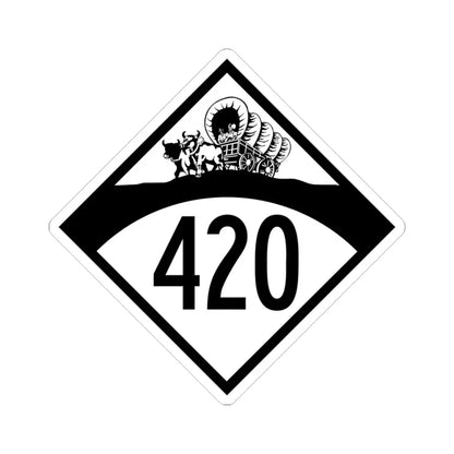 N-420 1950 (Nebraska) (Road Sign) STICKER Vinyl Kiss-Cut Decal 3 Inch White - The Sticker Space