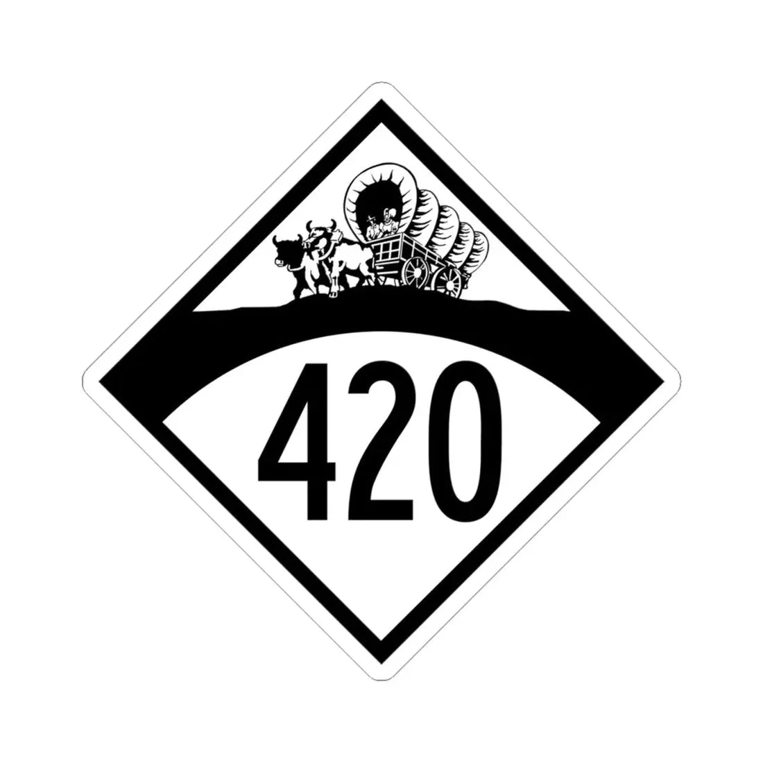 N-420 1950 (Nebraska) (Road Sign) STICKER Vinyl Kiss-Cut Decal 4 Inch White - The Sticker Space