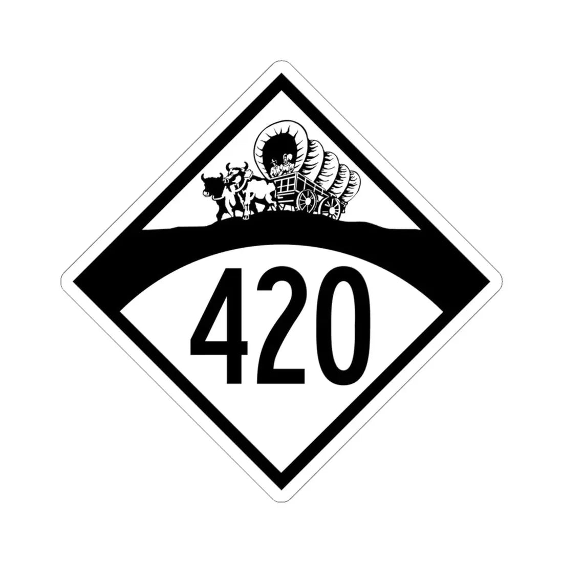 N-420 1950 (Nebraska) (Road Sign) STICKER Vinyl Kiss-Cut Decal 6 Inch White - The Sticker Space