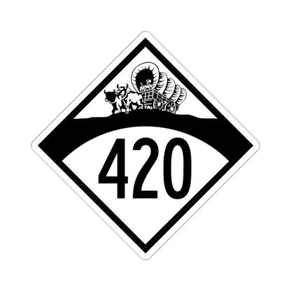 N-420 1950 (Nebraska) (Road Sign) STICKER Vinyl Kiss-Cut Decal 6 Inch White - The Sticker Space