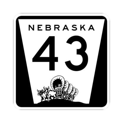 N-43 (Nebraska) (Road Sign) STICKER Vinyl Kiss-Cut Decal 2 Inch White - The Sticker Space