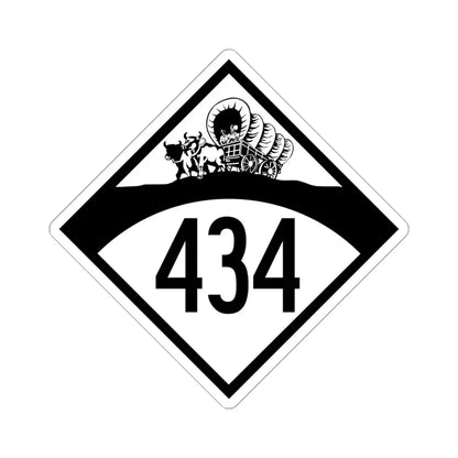 N-434 1950 (Nebraska) (Road Sign) STICKER Vinyl Kiss-Cut Decal 6 Inch White - The Sticker Space