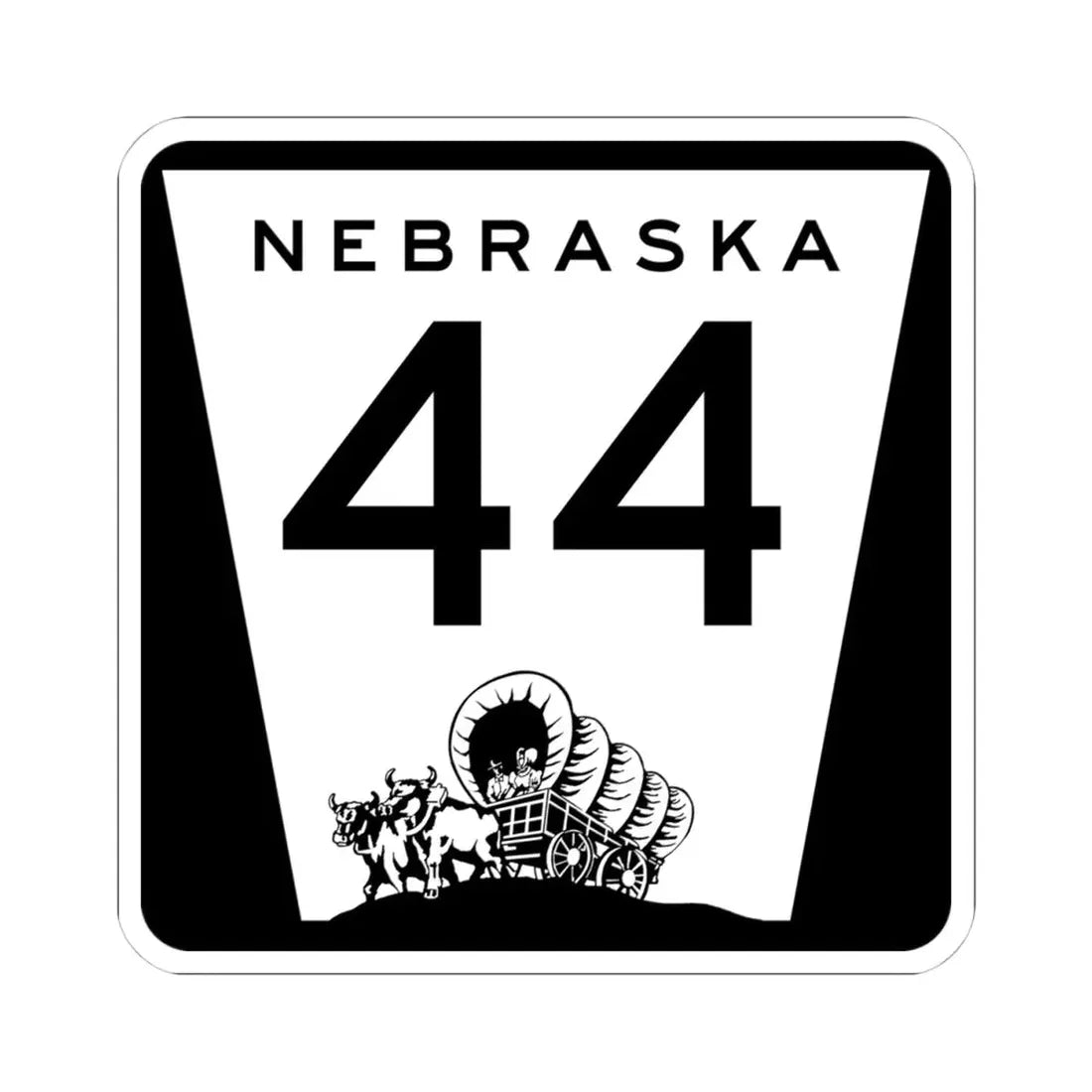 N-44 (Nebraska) (Road Sign) STICKER Vinyl Kiss-Cut Decal 4 Inch White - The Sticker Space